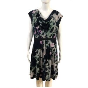 Simply Vera Womens Size M Dress Sleeveless A Line Distressed Hem lace Floral